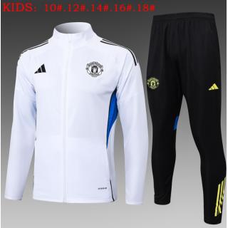 Chándal Manchester United 2025/26 (White Long Zipper) - NIÑOS